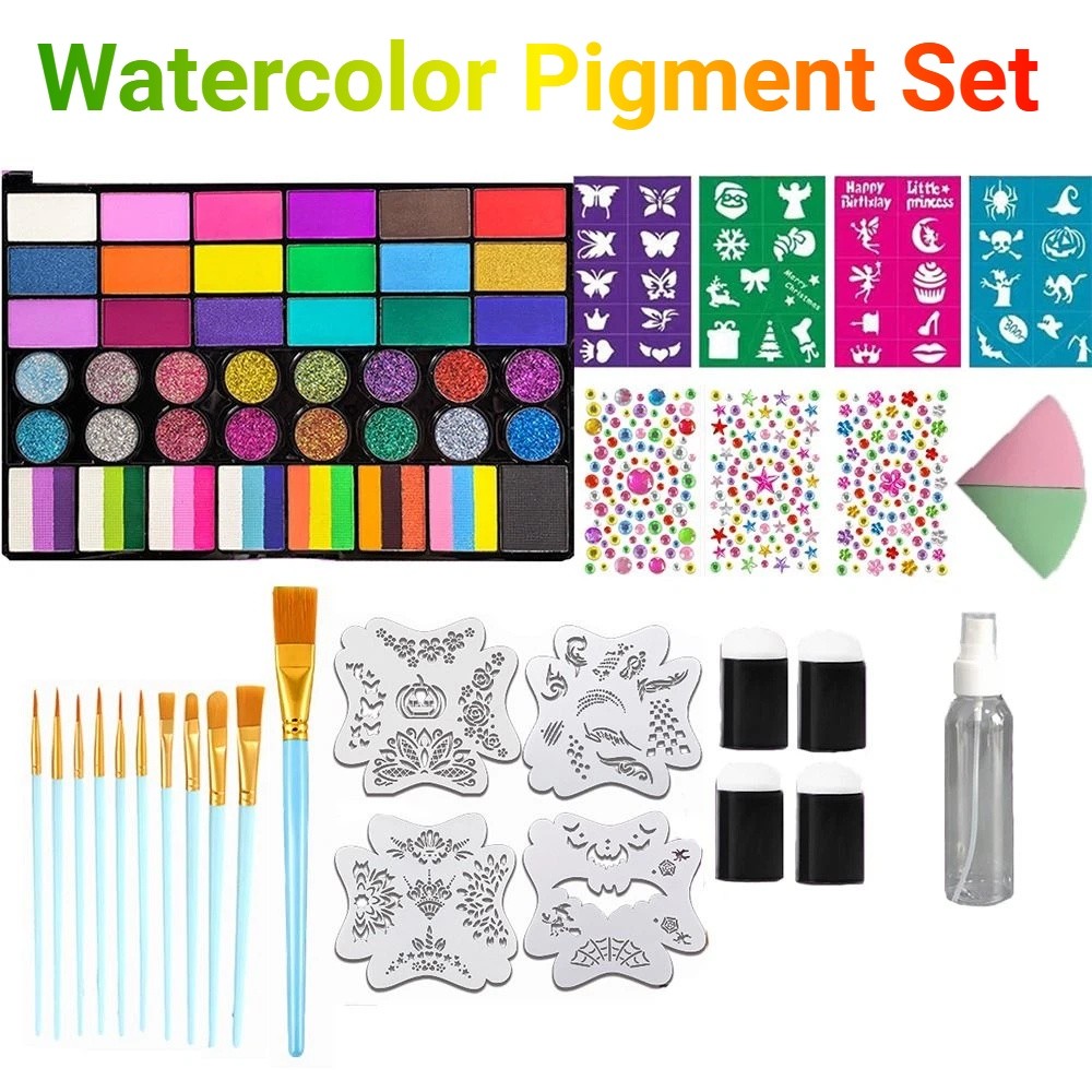 Watercolor Paint Set Solid Pigment - 42 Farben Aquarellfarben-Set, leuchtende Farben, feste