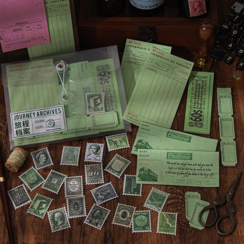 Vintage Junk Journal Scrapbooking Paper - 140 Stück/Set Vintage Farbige Ticket-Materialien Retro