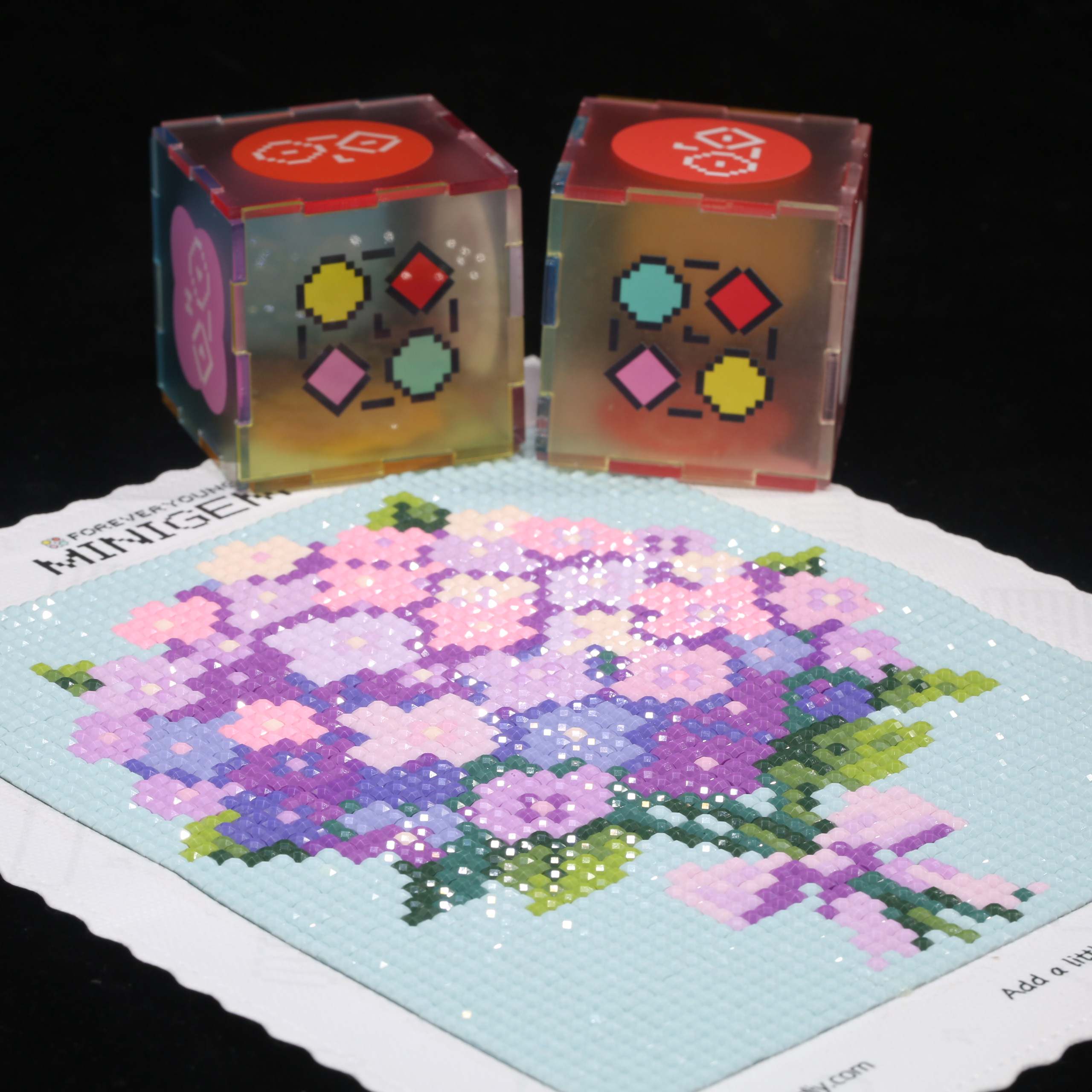 5D Diamond Painting Kit Full Drill - Minigem ® Lila Hortensien 5D Diamantmalerei-Set,