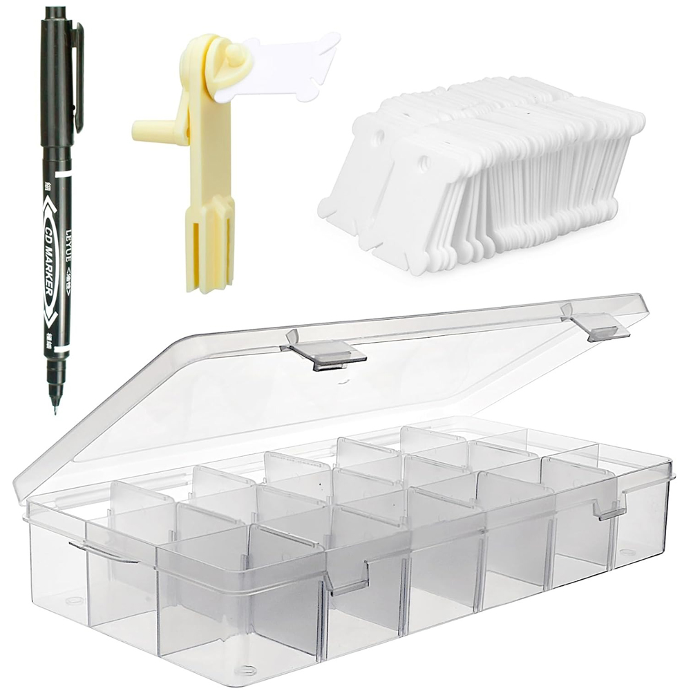 Cotton Embroidery Thread Skeins - Stickgarn-Organizer mit 18 Fächern, Kreuzstich-Faden-Aufbewahrungsbox &