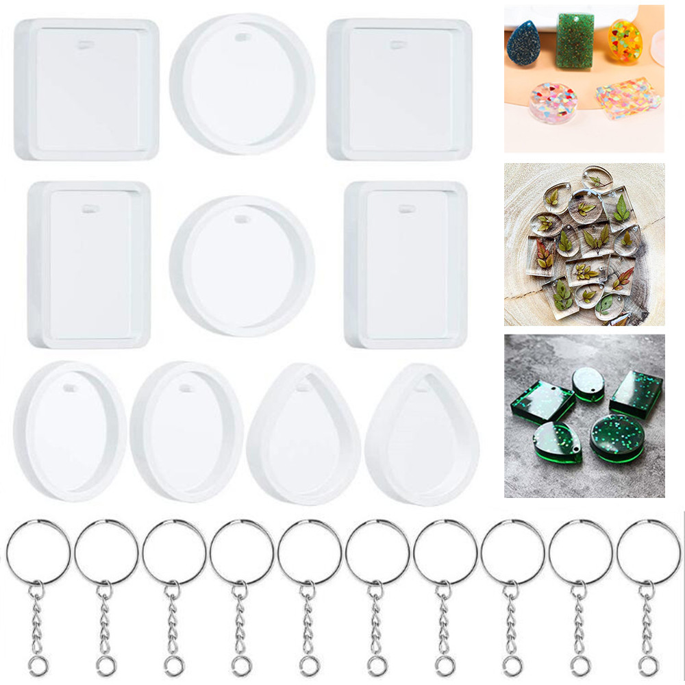 Silicone Epoxy Resin Molds Set - 20 Teile/satz DIY Keychain Anhänger Casting