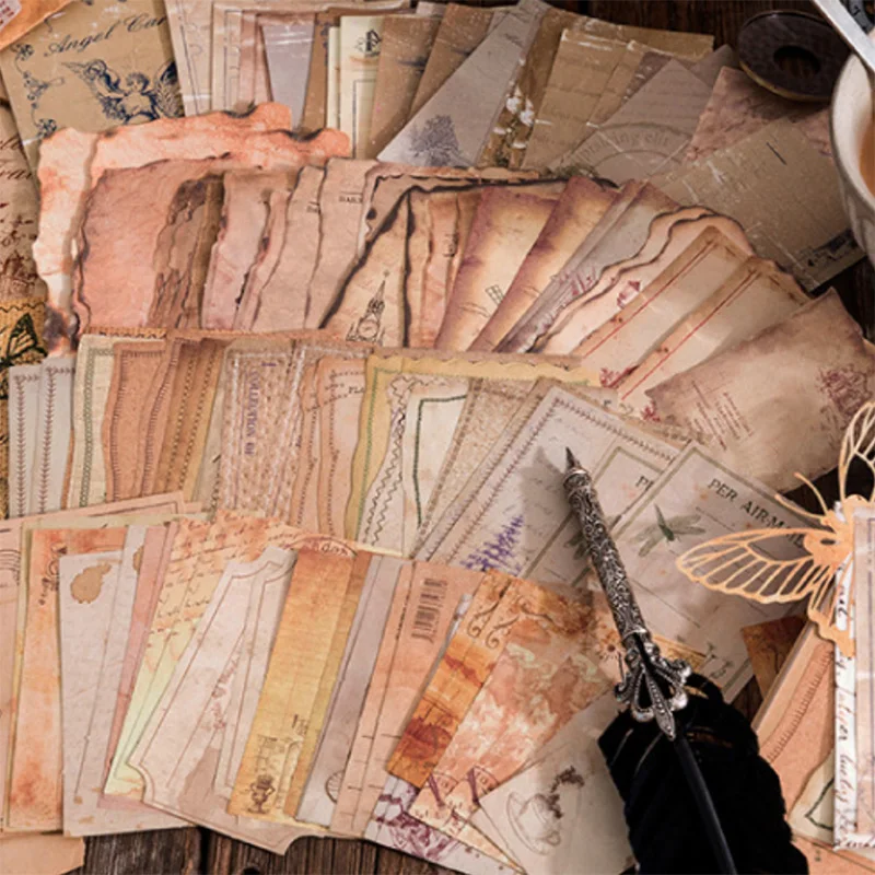 Vintage Junk Journal Scrapbooking Paper - 30Pcs Vintage Kaffee Handwerk Papier Brennen