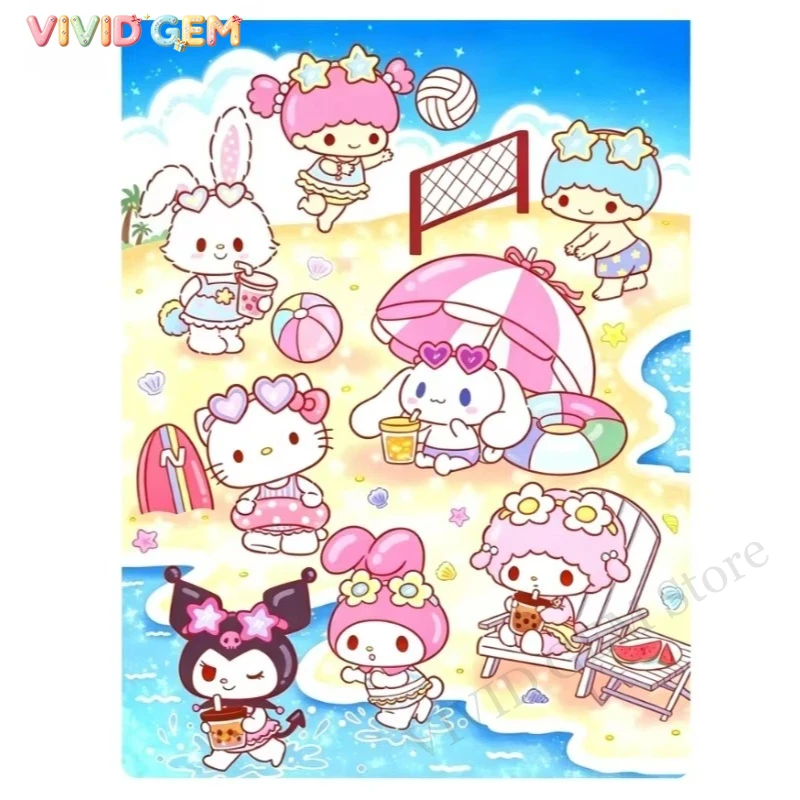 5D Diamond Painting Kit Full Drill - VIVID GEM Sanrio 5D DIY Diamantmalerei