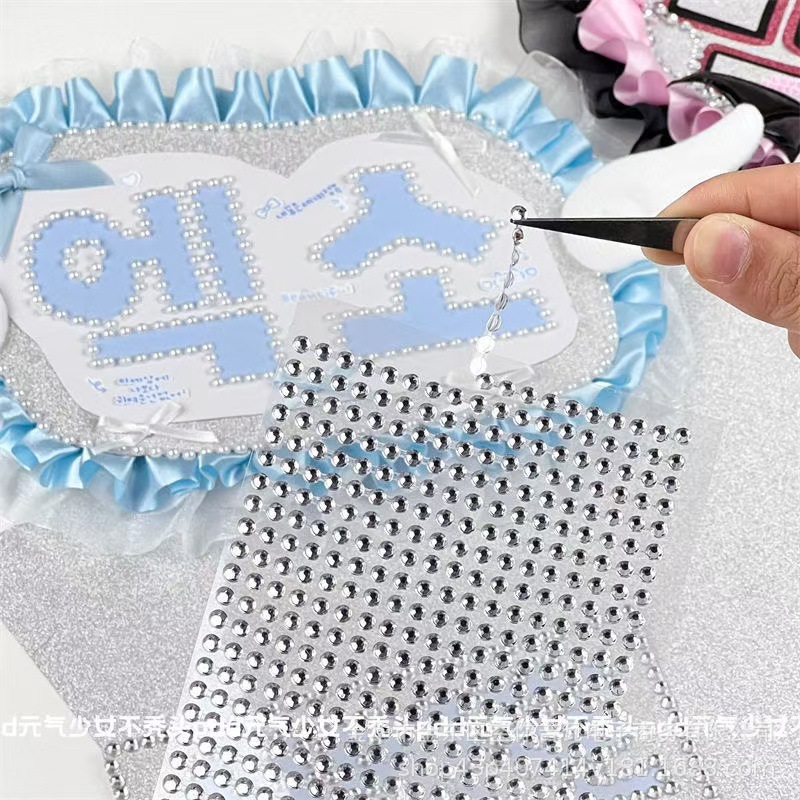Scrapbooking - Wasserdichte Strass-Perlenketten-Aufkleber 3D Selbstklebende Edelsteine für