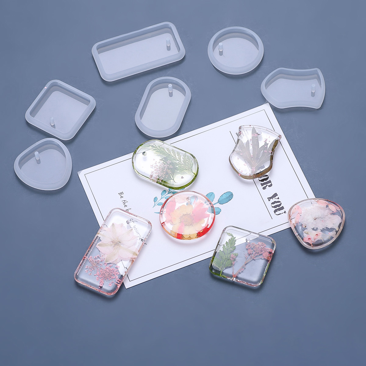 Silicone Epoxy Resin Molds Set - 1/6/10 stücke DIY Keychain Anhänger Silikon
