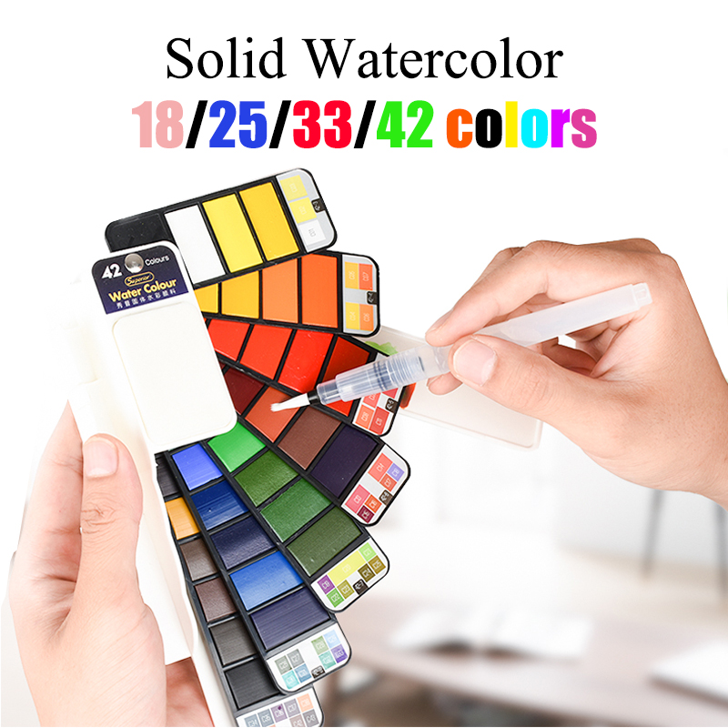 Watercolor Paint Set Solid Pigment - 18/25/33/42 farben Solide Aquarell Set Whirl
