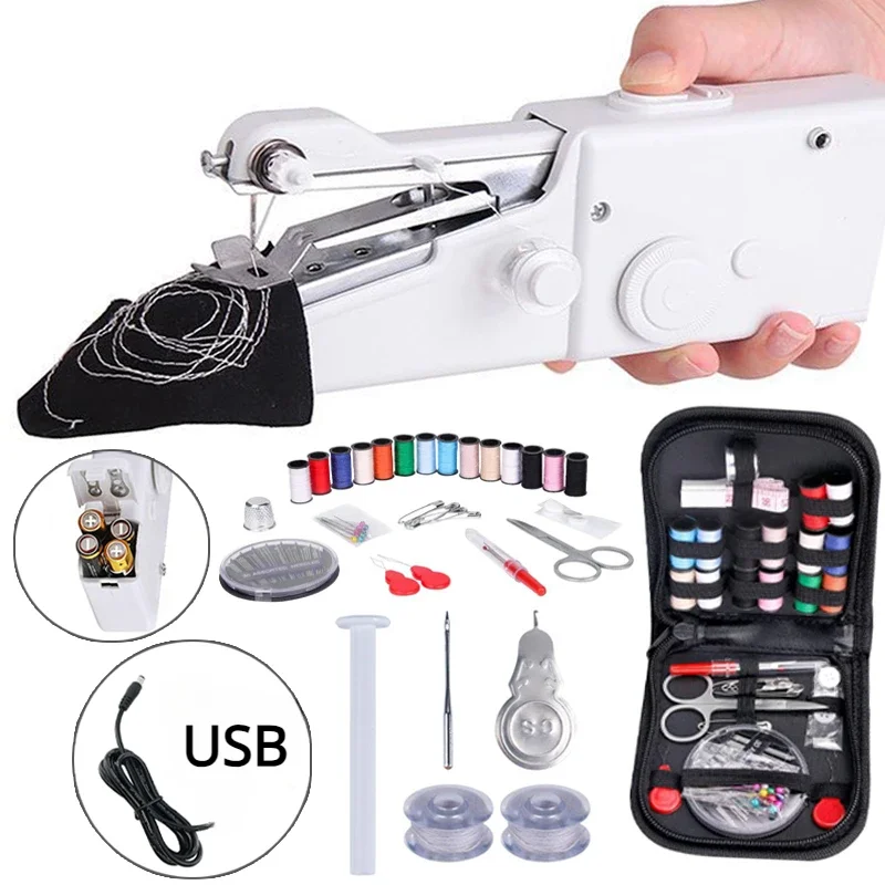 Mini Electric Sewing Machine Handheld - Haushalts nähmaschine Nähfuß DIY bauen seil