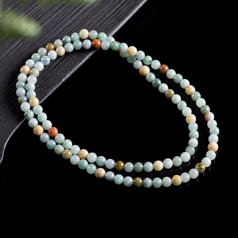 Beading - Burmesische Jadeit-Perlen Armband Halskette Echtes Schmuckstück