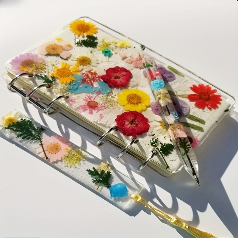 Silicone Epoxy Resin Molds Set - 1 Set Silikon-Notizbuchhüllenform mit zwei Dreifach-Ringbindern,
