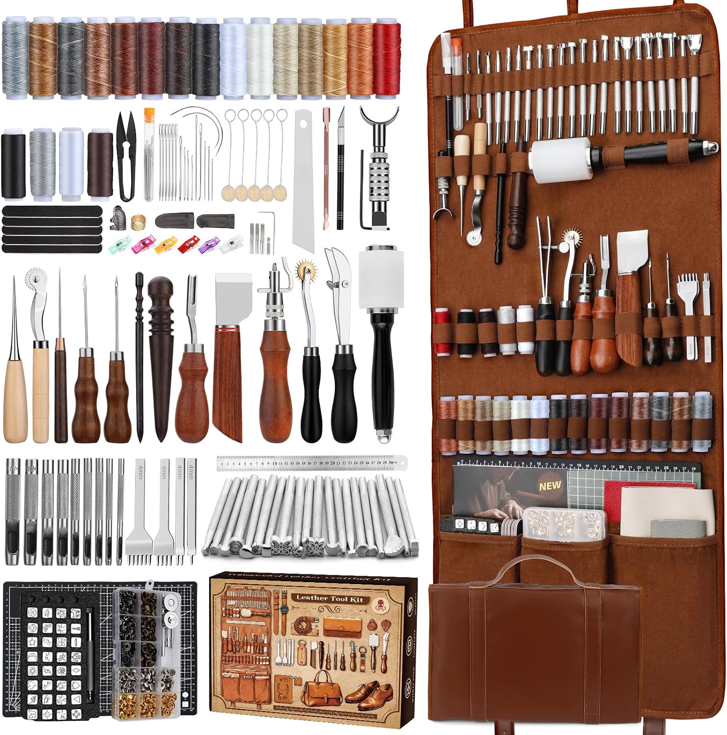 Craft Tools - Lederbearbeitungs-Set, Lederwerkzeuge und Bastelset mit Maßgefertigter