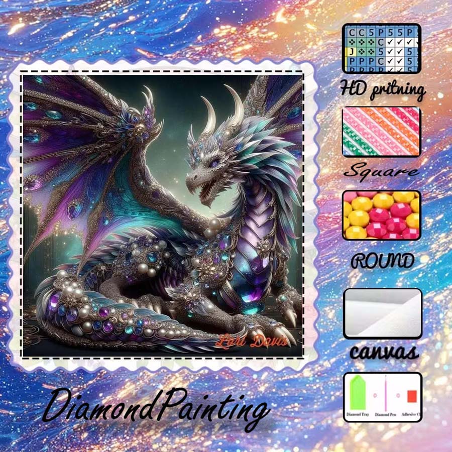 5D Diamond Painting Kit Full Drill - 1 Stück 5D DIY-Beflockungsstoff, Spezialbohrer, Diamantmalerei-Set,