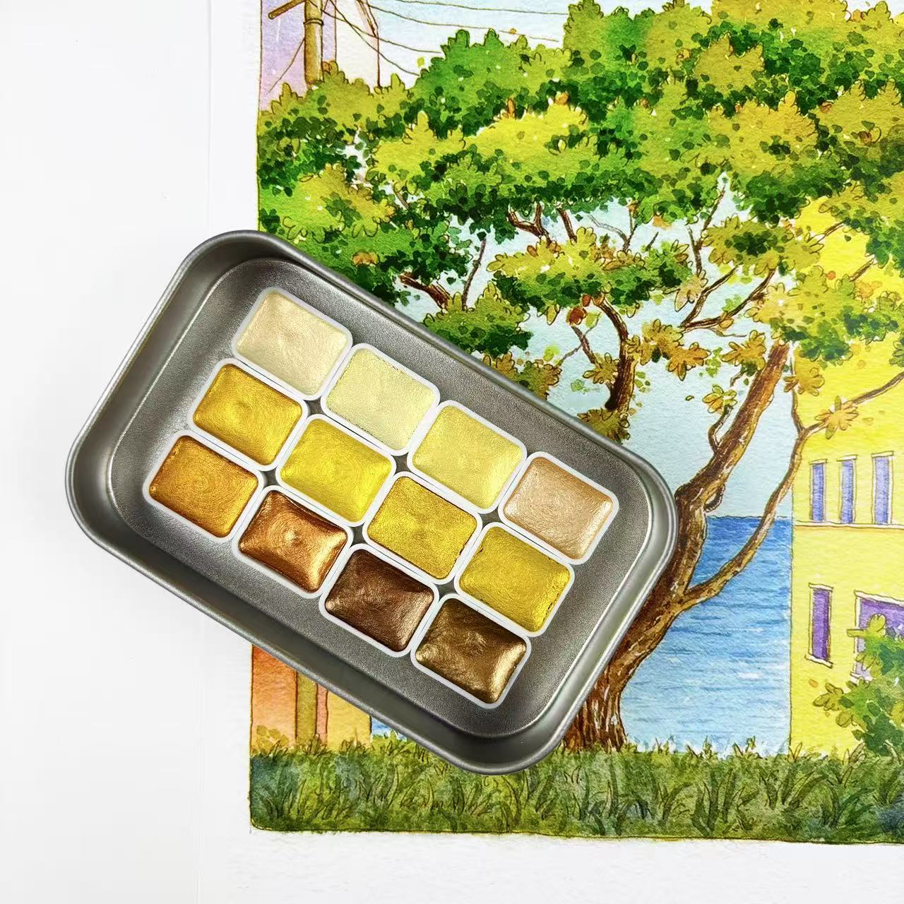 Watercolor Paint Set Solid Pigment - Ein kompletter Satz professioneller Aquarellpigmente mit