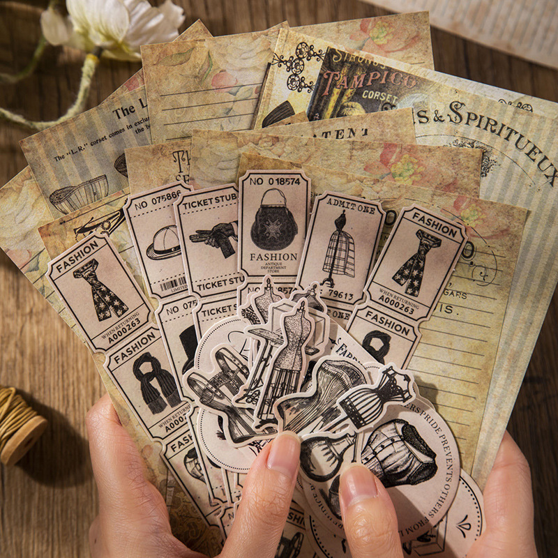 60 stücke Vintage Aufkleber Ma – Vintage Junk Journal Scrapbooking Paper Bewertung und Preis