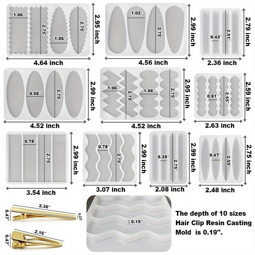 Ein Set aus 10 tiefen Haarnade – Silicone Epoxy Resin Molds Set Bewertung und Preis