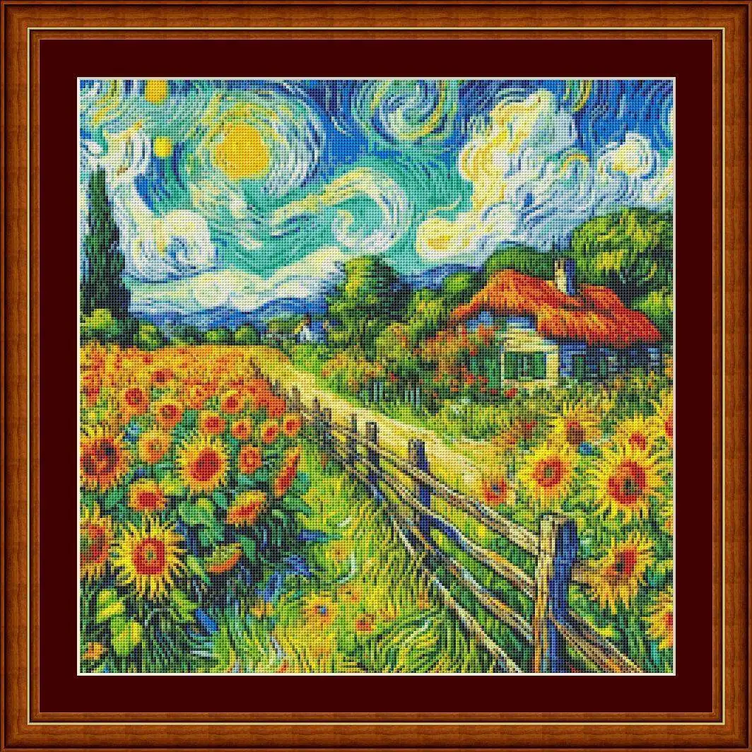 [[CC4656-Van Gogh Serie Sonnen – Cross Stitch Stamped Kits Beginners Bewertung und Preis