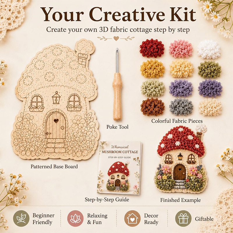 3D Pilzhaus Poke Art DIY-Set S – Embroidery Bewertung und Preis