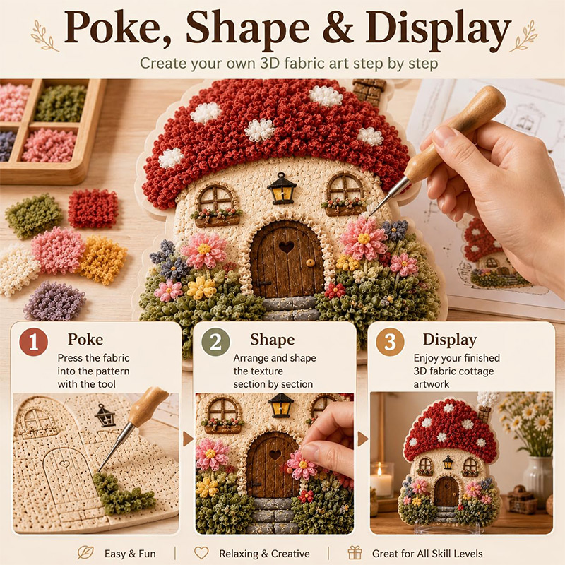 3D Pilzhaus Poke Art DIY-Set S – Embroidery Bewertung und Preis