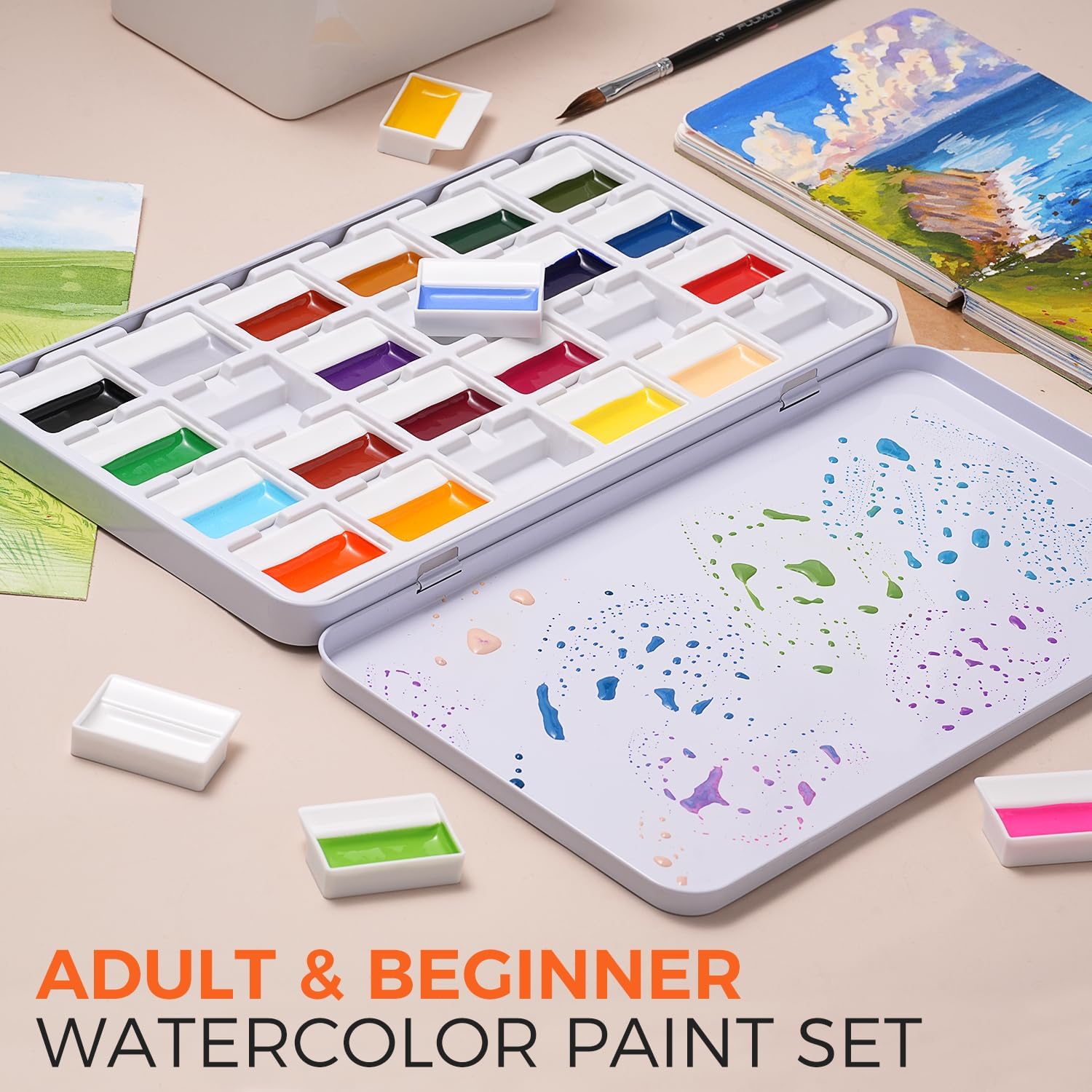 24 Farben Opakes Aquarellfarbe – Watercolor Paint Set Solid Pigment Bewertung und Preis