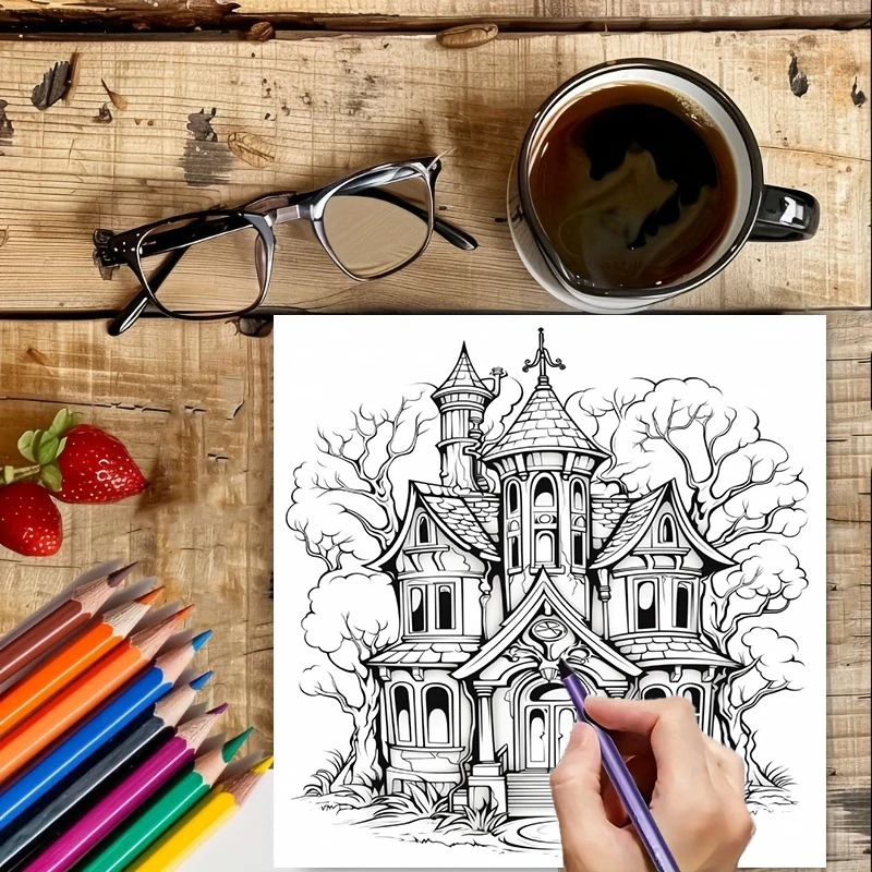 Geisterhaus-Malbuch für Erwach – Painting Supplies Bewertung und Preis