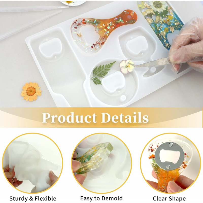 Flaschenöffner-Harzform, Bier- – Silicone Epoxy Resin Molds Set Bewertung und Preis