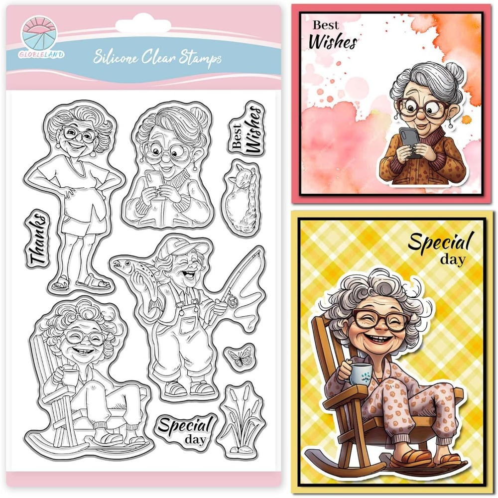 Lächelnde alte Dame, transpare – Clear Silicone Stamps For Card Making Bewertung und Preis