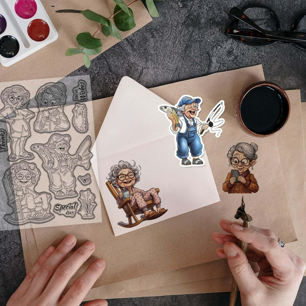 Lächelnde alte Dame, transpare – Clear Silicone Stamps For Card Making Bewertung und Preis