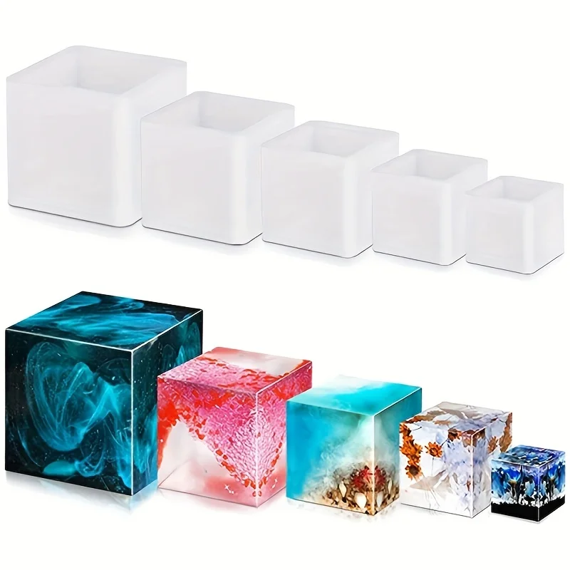 5-teilige quadratische Harzfor – Silicone Epoxy Resin Molds Set Bewertung und Preis
