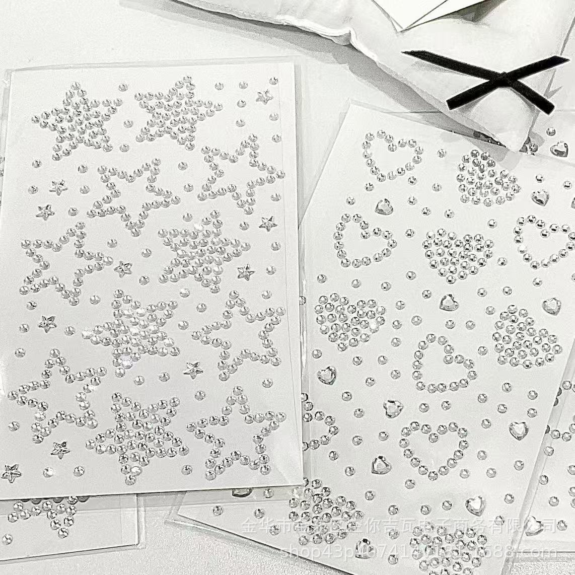 Silberne Stern-Herz-Strass-Auf – Scrapbooking Bewertung und Preis
