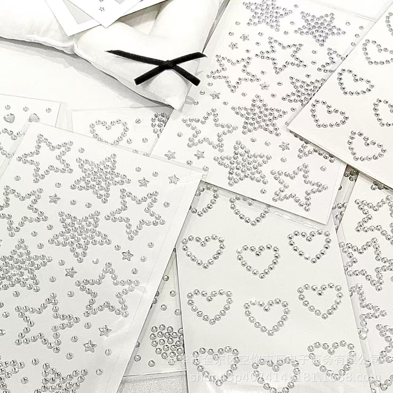 Silberne Stern-Herz-Strass-Auf – Scrapbooking Bewertung und Preis